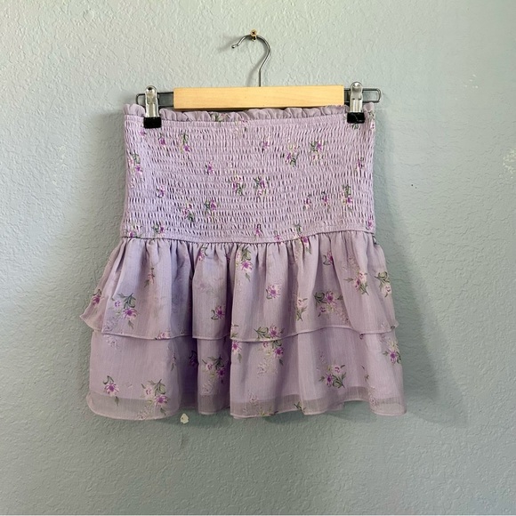 Revolve Storia Smocked Floral Mini Skirt - Picture 2 of 6